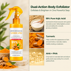 Grabello™ Kojic Acid & Turmeric De-Tan Body Glow Spray For Face, Neck, Hands, Legs, Back,Bumps and Inner Thighs | Buy 1 Get 1 Free