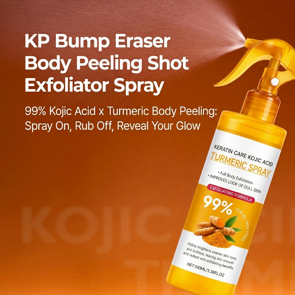 Grabello™ Kojic Acid & Turmeric De-Tan Body Glow Spray For Face, Neck, Hands, Legs, Back,Bumps and Inner Thighs | Buy 1 Get 1 Free